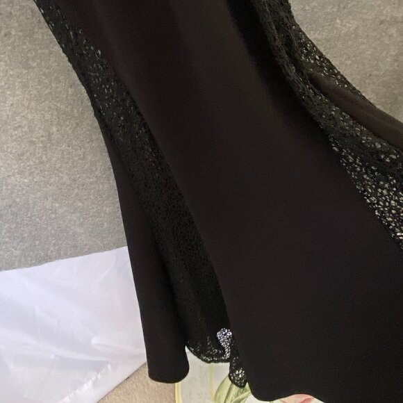 31.  Aqua Black Long Mermaid Shape Gown with Lace Design Size 6 - Picture 4 of 7